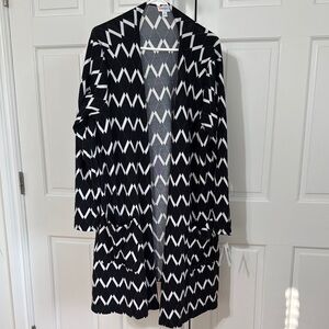 Lularoe Caroline Black White Cardigan Sweater XL NWT